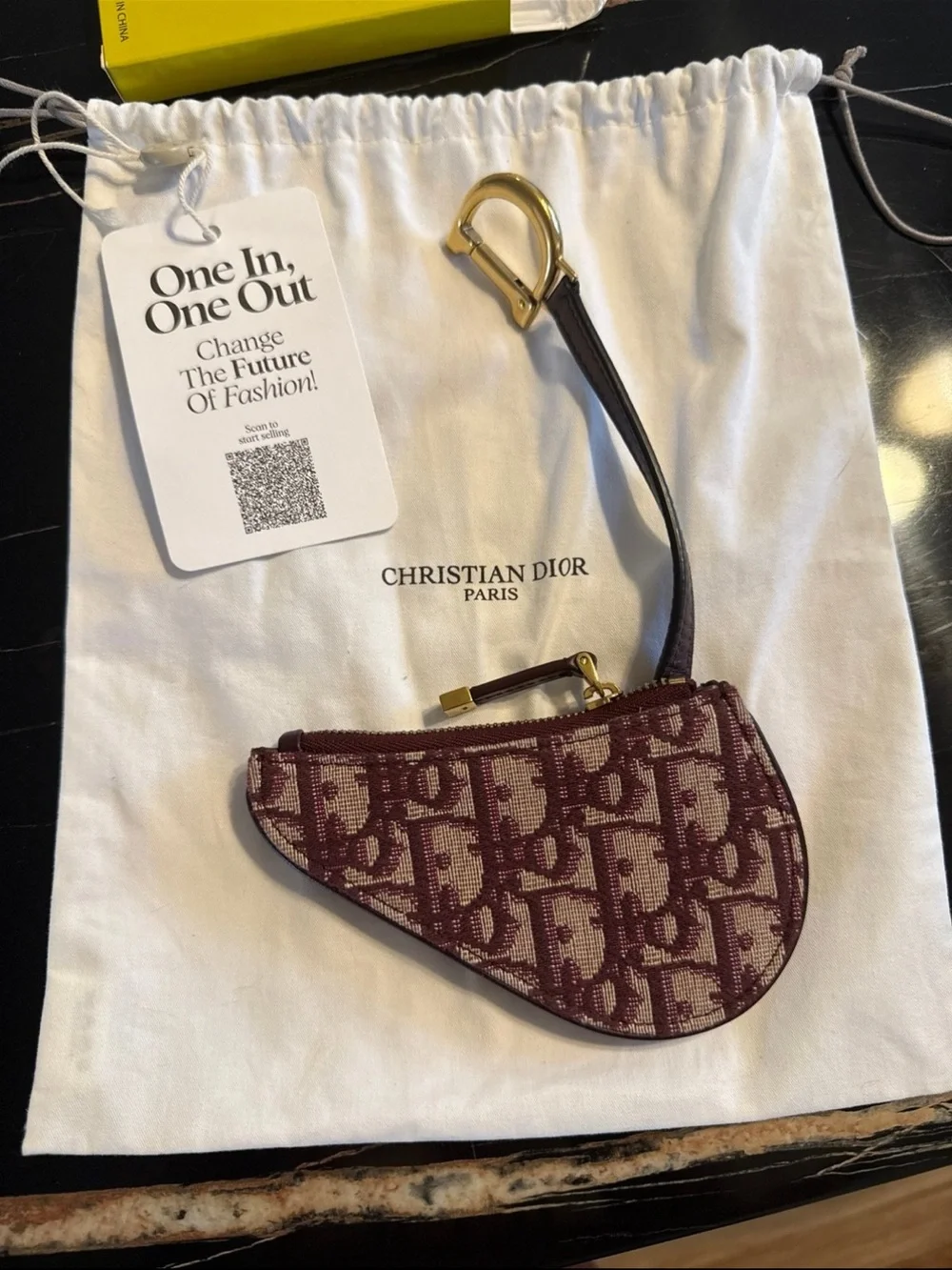 Dior Burgundy   Saddle coin purse